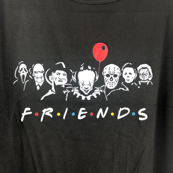 Halloween classic character friends t-shirt black - Picture 2 of 3